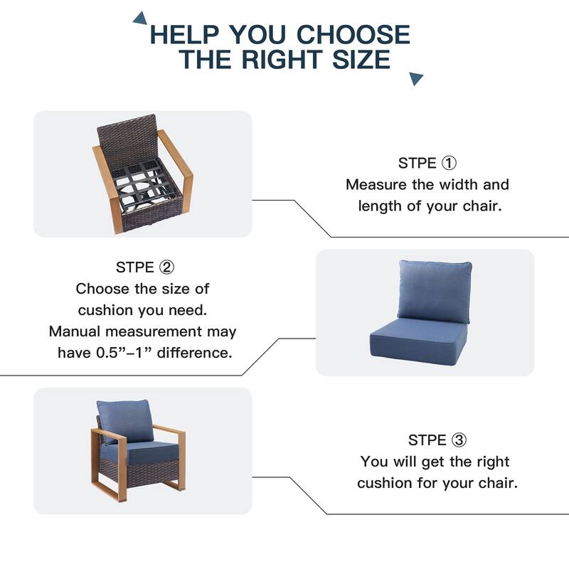 Pocassy 22"x24"x6" Thick Cushions Pillows Indoor & Outdoor Cushion