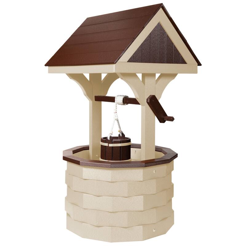 Poly Wishing Well - Ivory and Brown - Large