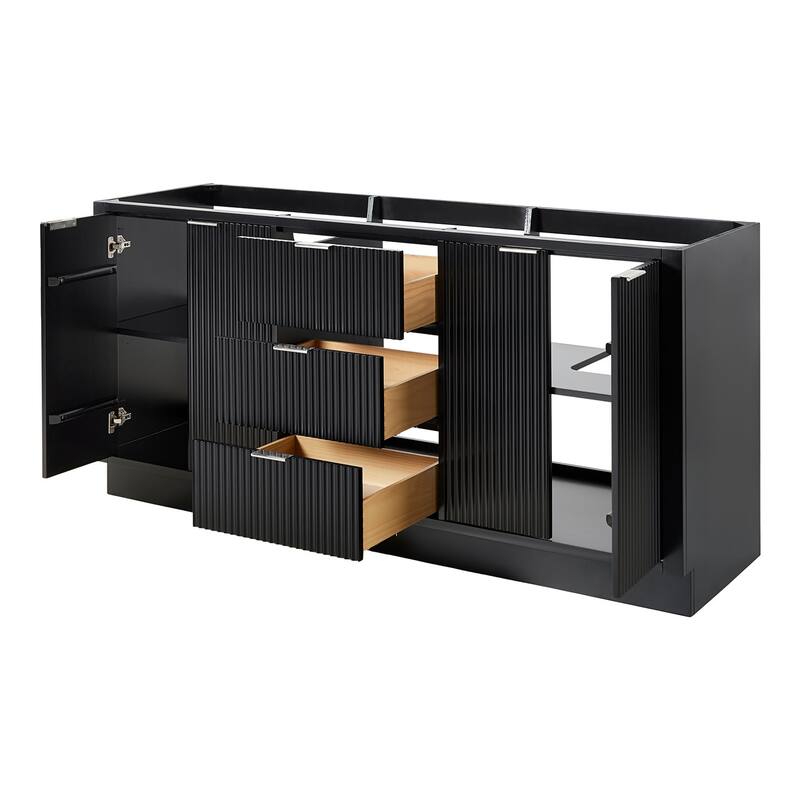 Ariel P72D-BC Milan 72" Double Free Standing Vanity Cabinet