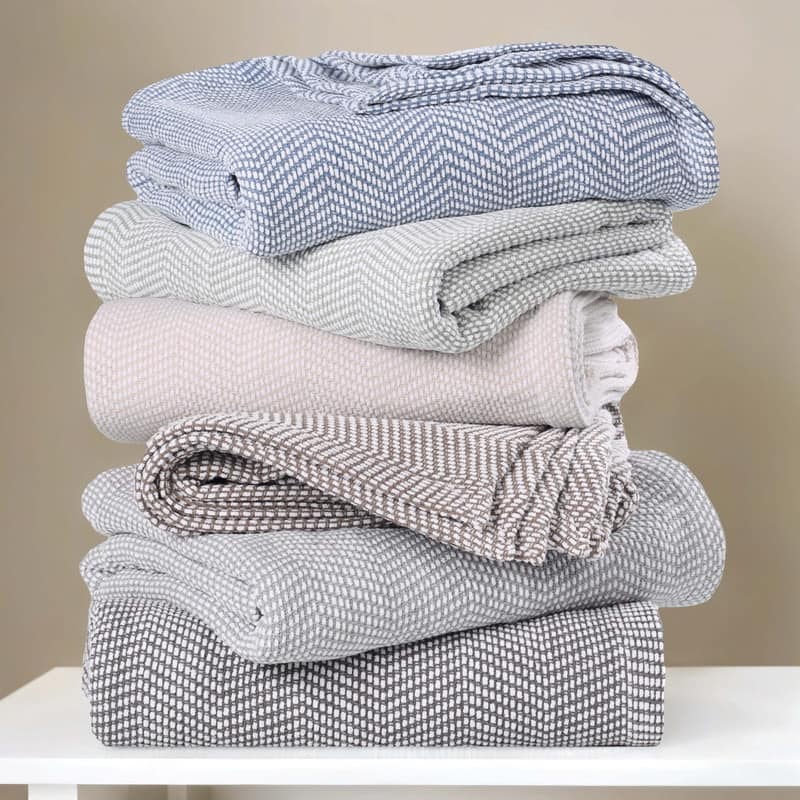 Superior Chrisney Chevron Medium Weight Cotton Blanket - All Season Comfort
