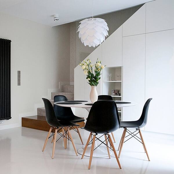 Shop Vecelo Kitchen Dining Chair Sets Side Chair Wood Legs Set Of 4 Black And White On Sale Overstock 12146596