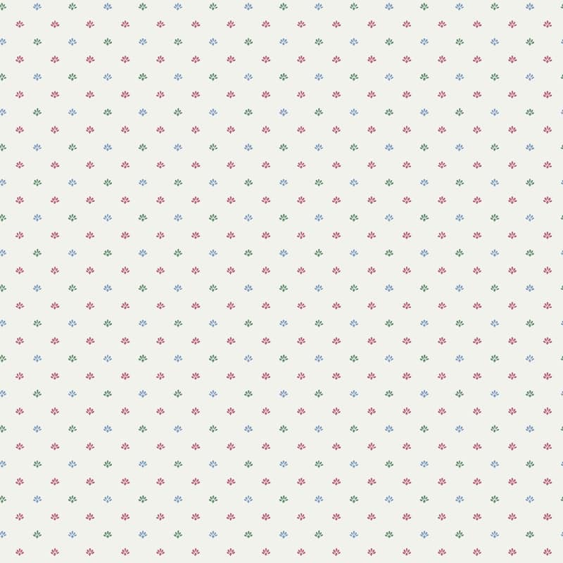Galerie Wallcoverings Miniatures 3 Mini Floral Motif Design Vinyl on Non-woven Matte Wallpaper Roll - 33-feet long x 21-inches wide - Red/Green/Blue