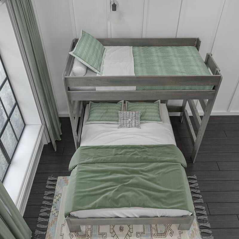 Max and Lily Farmhouse Twin over Queen L Shaped Bunk Bed
