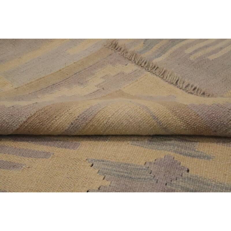 Hand Woven Oriental 100% Wool Carpet Southwestern Tribal Purples Kilim Area Rug - 6' 9'' X 4' 10''