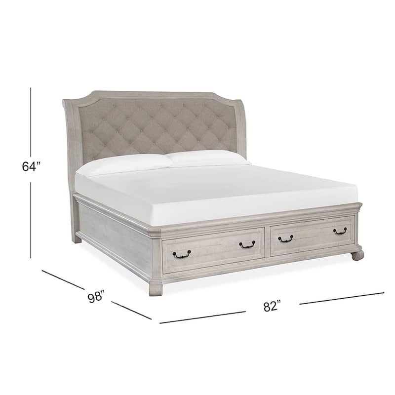 Magnussen Home Bronwyn Alabaster Sleigh Storage Bed