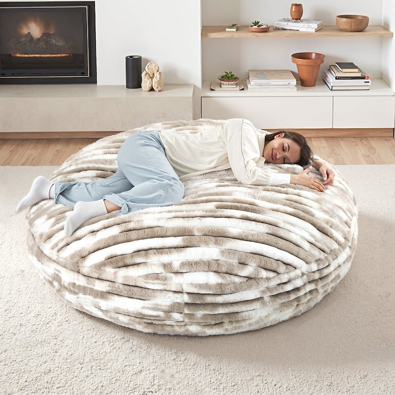 UIXE Modern Plush Faux Fur Bean Bag Chair