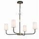 preview thumbnail 1 of 7, Niles 4 Light Black Forged & Modern Gold Chandelier - 34"W x 22.25"H 34"W x 22.25"H