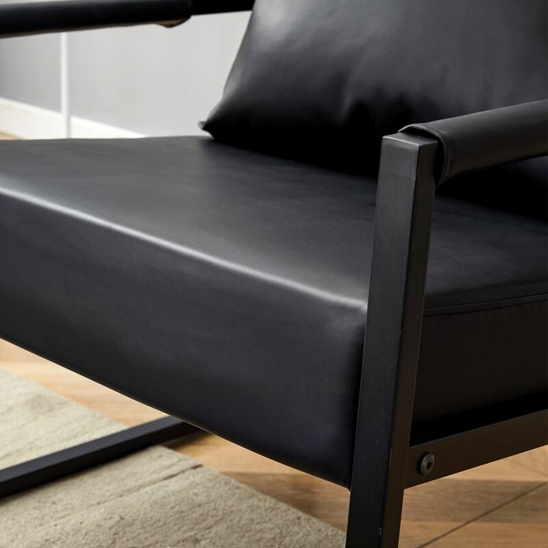 Classic PU Leather and Metal Frame Chair