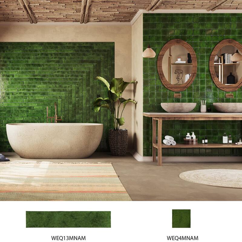 Merola Tile Menorca Tourmaline 4" x 4" Ceramic Wall Tile