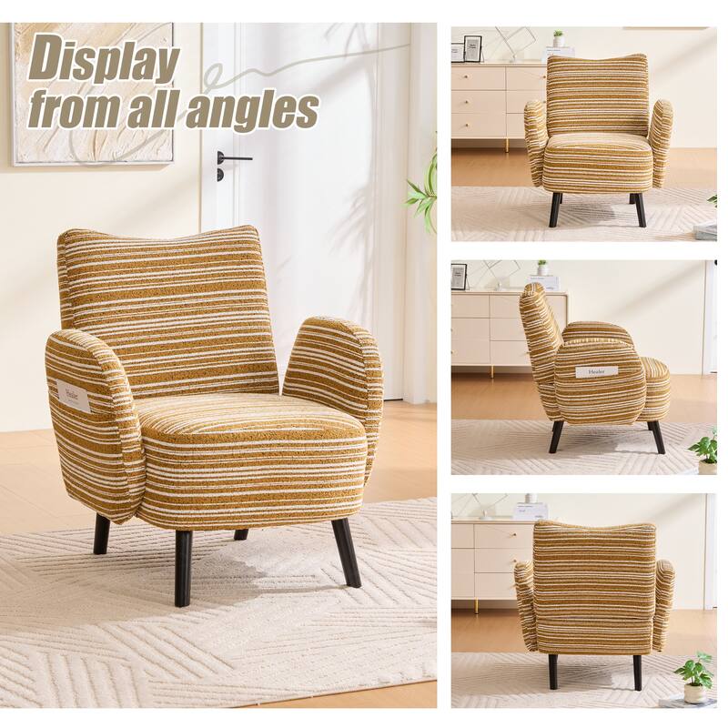 Yellow Vanity Chair Dressing Chair Coffee Chair, Distinctive Side Chair Reading Chair Dining Chair with Side Pocket