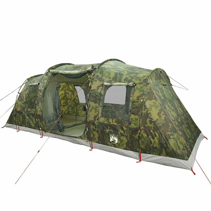 vidaXL Camping Tent Tunnel 4-Person Camouflage Waterproof - 185.8 x 96.5 x 75.6