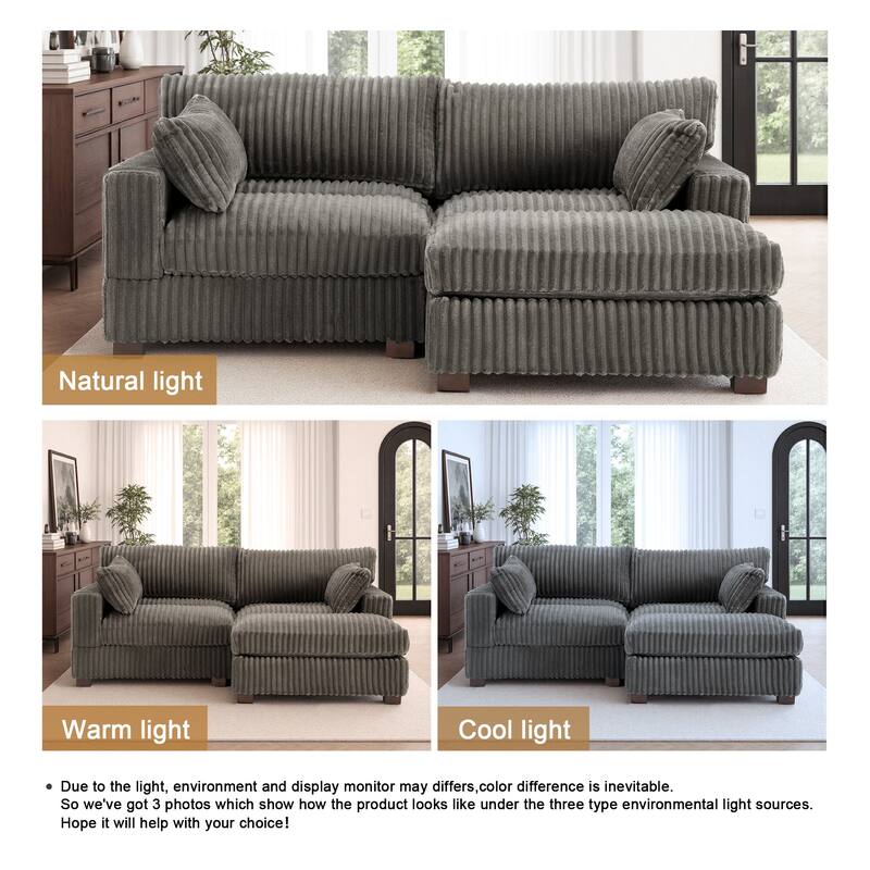 Oversized Plush Modular Sectional Sofa Couch with Ottoman