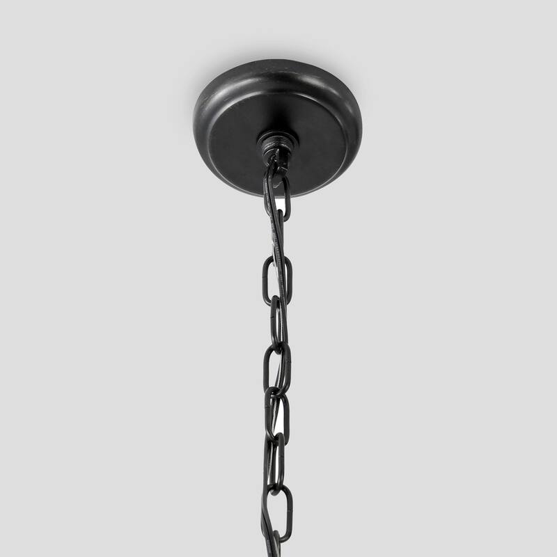 Renata Glass 4-Light Black Chandelier by Kosas Home