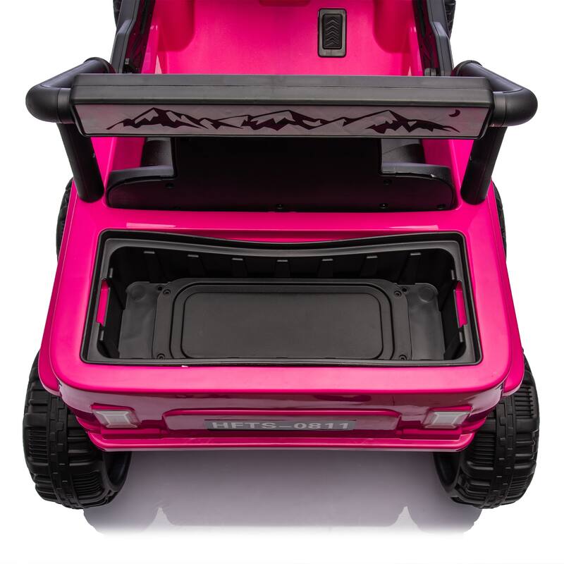 12V Kids Ride On 6-Wheel Electric Truck Car with Parents Control, 4 Motors, LED Lights, Music & Bluetooth, USB, MP3