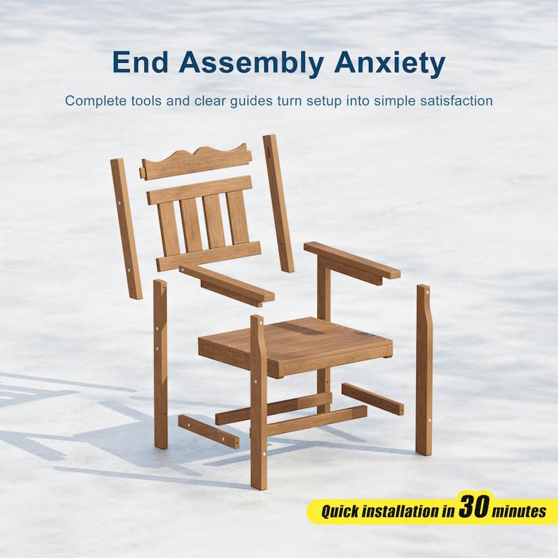 HIPS Patio Dining Chairs Ergonomic All-weather Patio Seats (Set of 2)