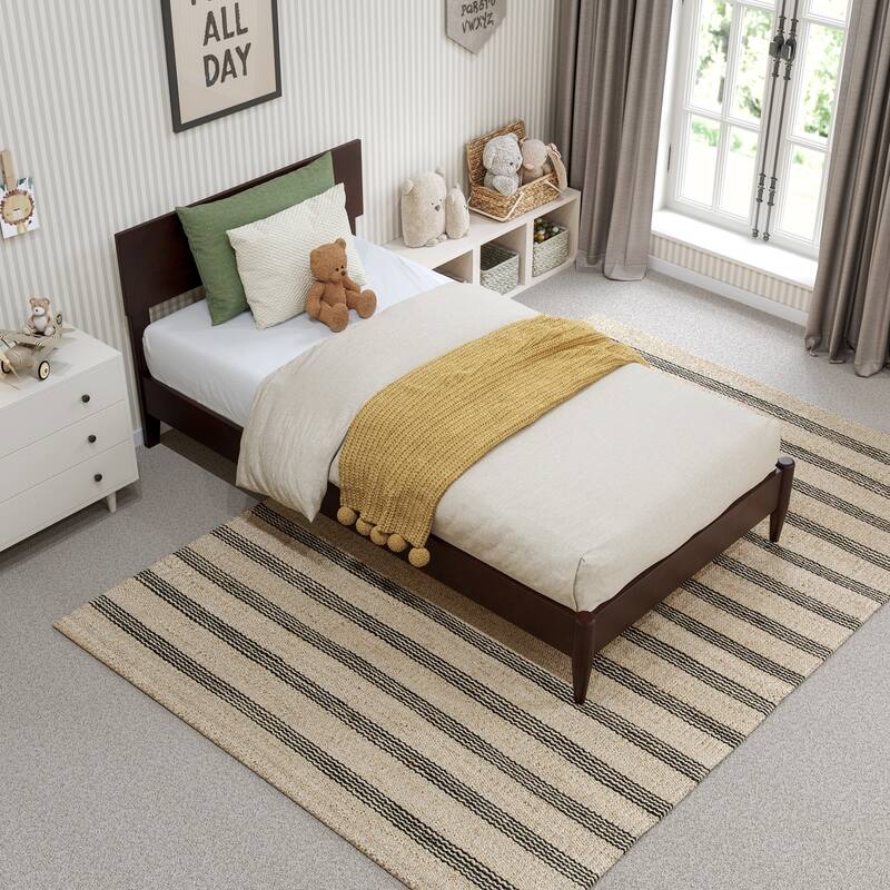 Aria Solid Wood Modern Low Profile Platform Bed