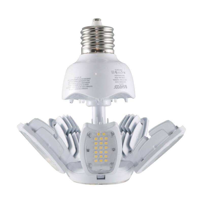 40 Watt LED HID Replacement 2700K Mogul Extended Base Adjustable Beam Angle 100-277 Volts - Clear