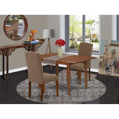 French Country Dinette Set - 3Pc Rectangular Table & 2 Chairs - 48/60" Table with Butterfly Leaf