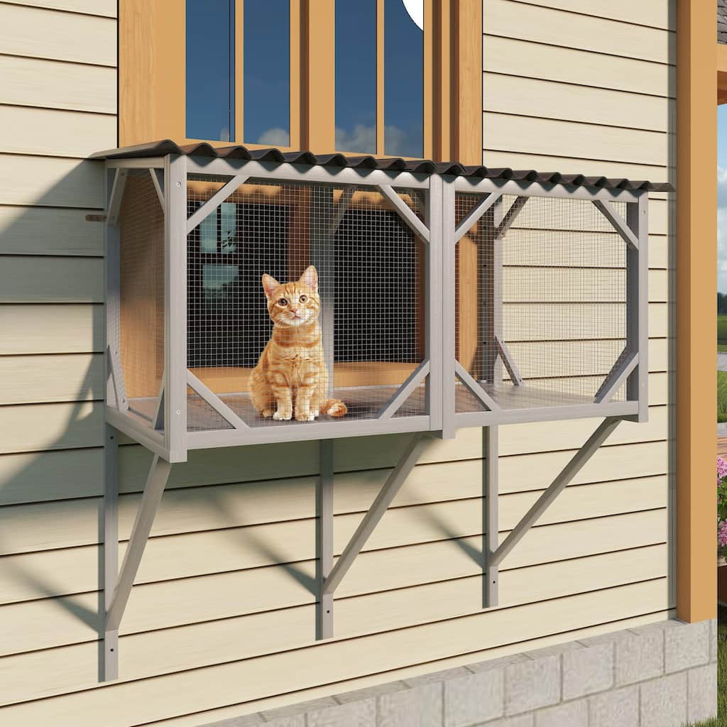 Cat Window Perch for Large Indoor Cats for Sunbathing Napping Overlooking