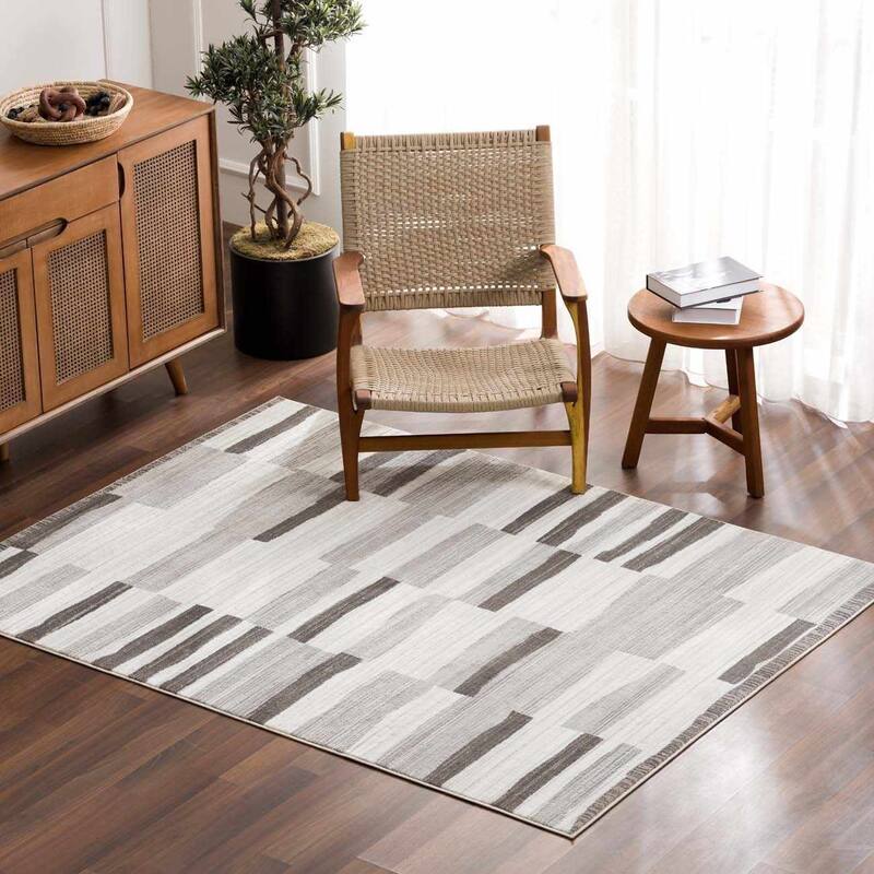 Hauteloom Bojana Living Room, Bedroom Area Rug - Cream, Vizon - 5'3" x 7'