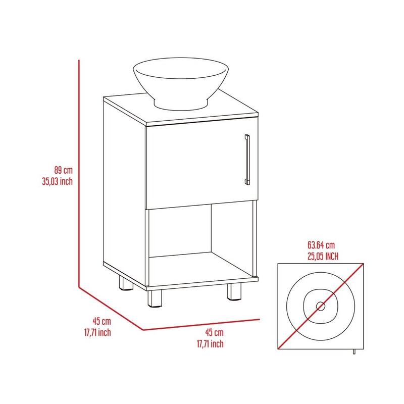 Bathroom Storage Cabinet with One Door, Open Shelf, and Easy Assembly - Space-Saving Design - 17.71in L