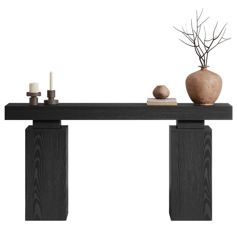 63-Inch Long Console Table, Farmhouse Entryway Table Behind Couch
