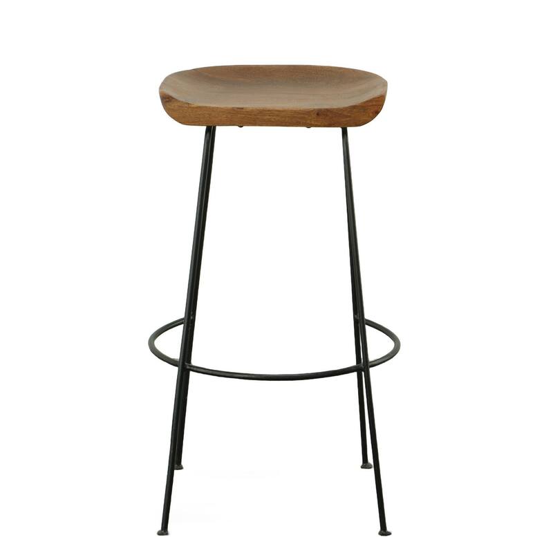 Curved Barstools - 30.5" - Brown and Black - Set of 2