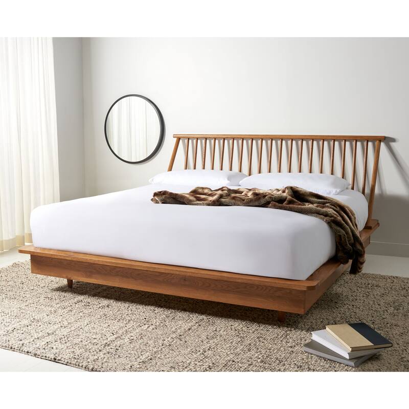 SAFAVIEH Couture Cassius Wood Spindle Bed - Light Brown - King