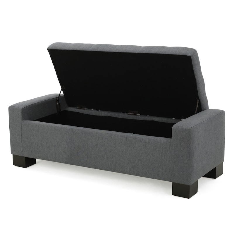 Storage Bench Upholstered Seat, End of Bed Bench Ottoman