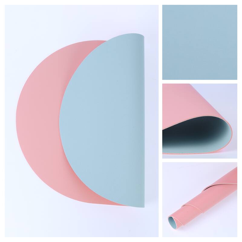 Table Placemats Set of 6 Leather Placemats for Dining Table Decor - 16*12Inch - Pink/Blue