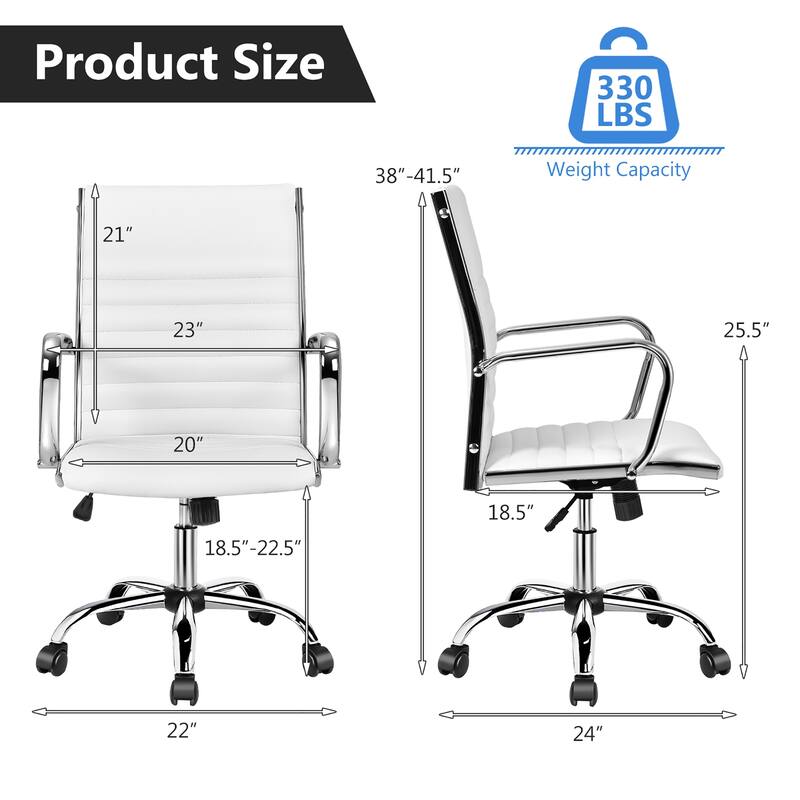 Ribbed Office Chair Ergonomic High Back Executive Conference Chair