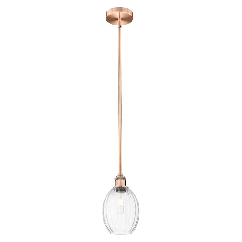 Innovations Lighting Endless Possibilities Edison - Preston - 1 Light 6" Bulb Shade Stem Hung Mini Pendant - Clear/Antique Copper