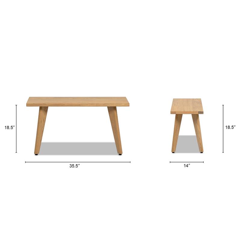 Jennifer Taylor Home Capri Solid Red Oak Wood Bench