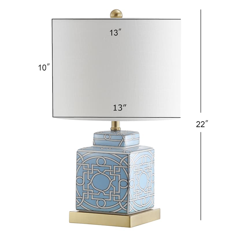 Stockholm 22" Ceramic/Metal Ginger Jar LED Table Lamp, by JONATHAN Y