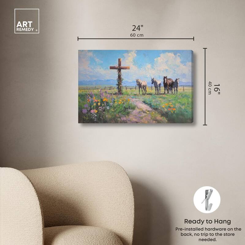 Faithful Pasture Canvas by Art Remedy, Gallery Wrapped