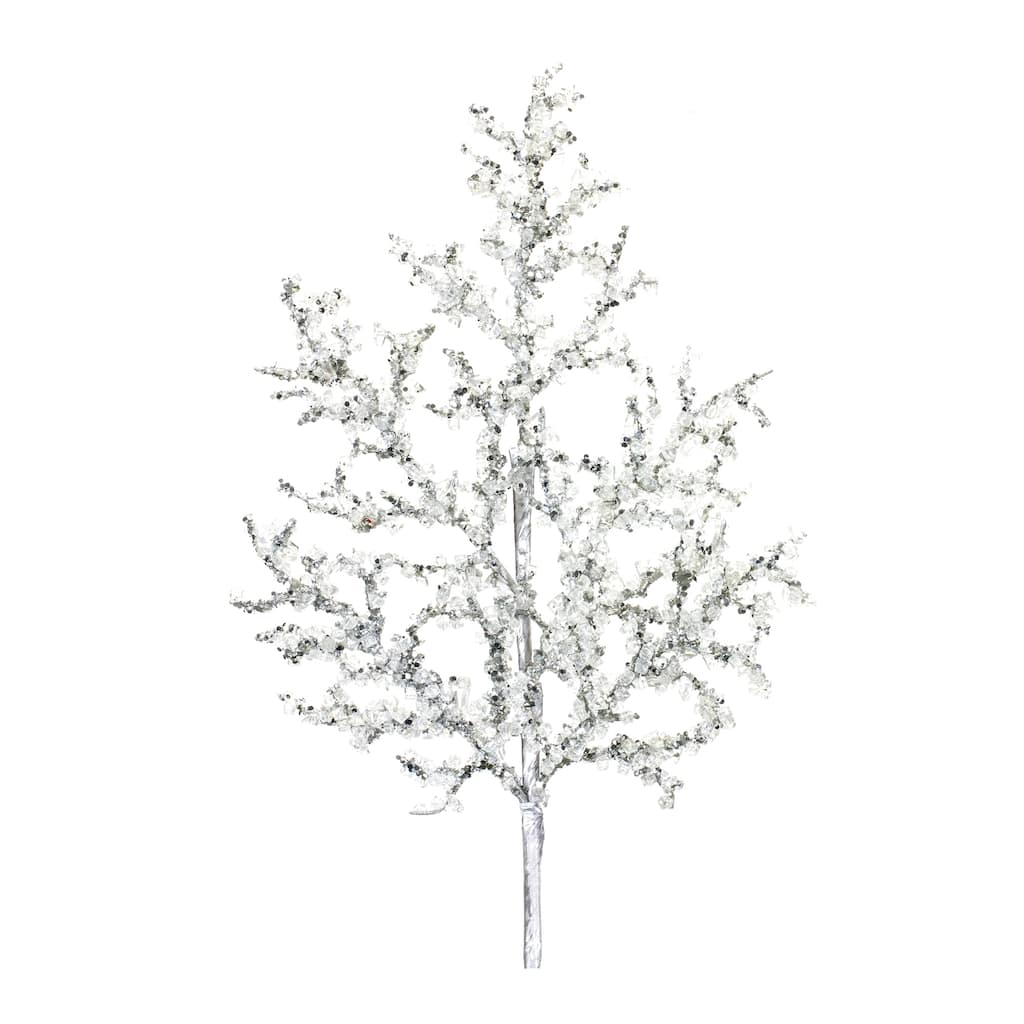 Glittered Twig Branch (Set of 12) - Silver