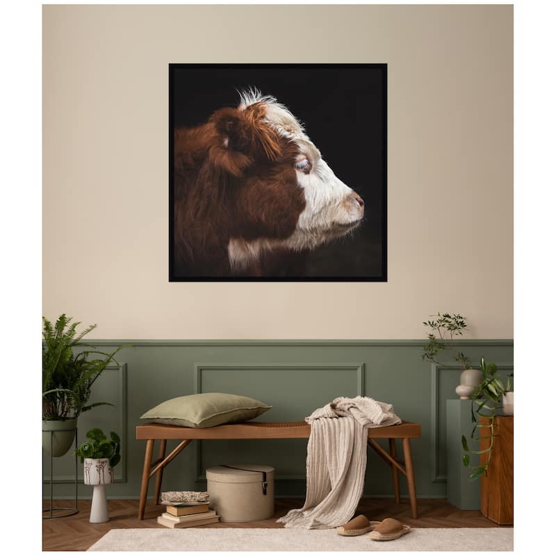 Kate and Laurel Cow Profile by Emiko and Mark Franzen F2 Images Framed Wall Art Print