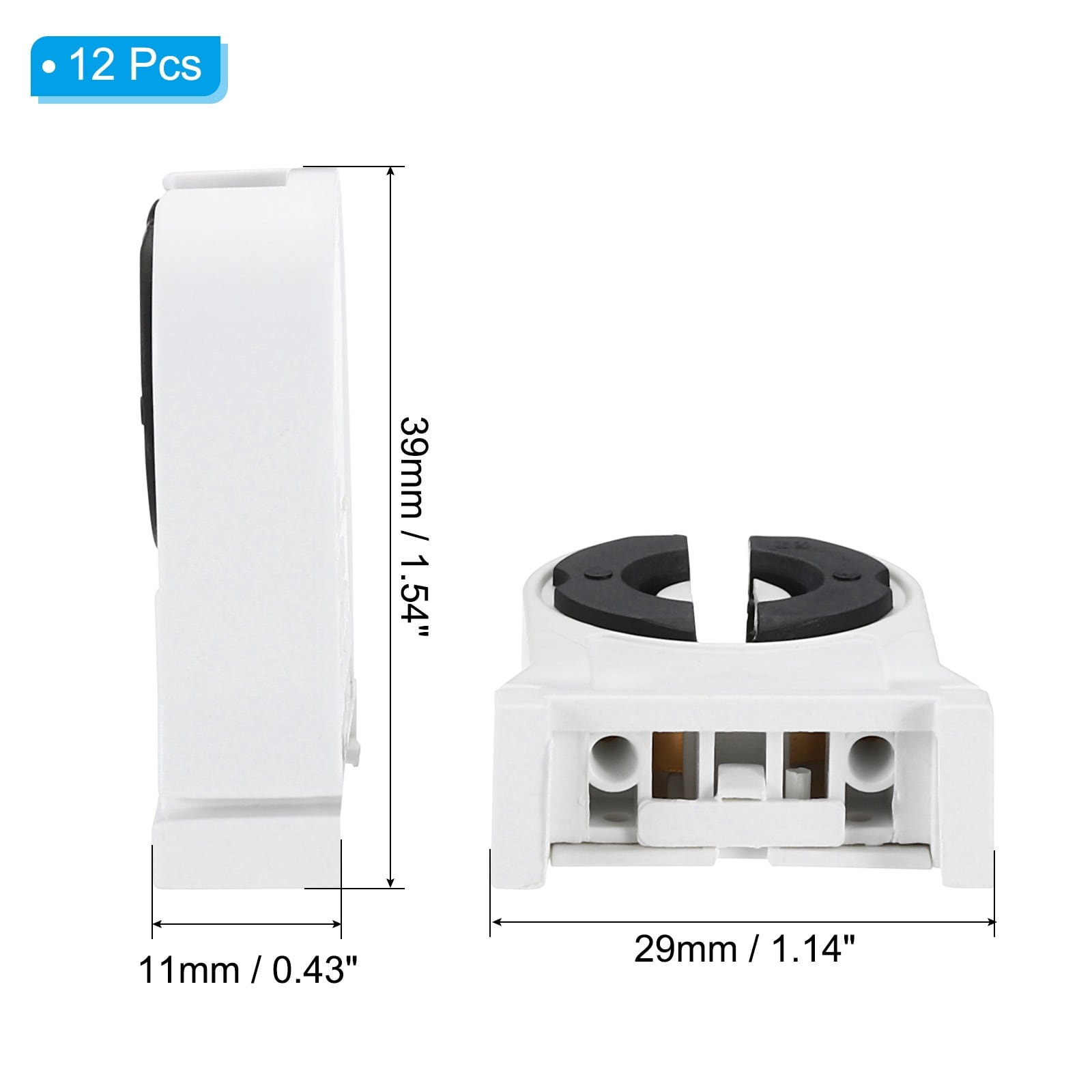 Fluorescent Light Holder, Lamp Base LED Fluorescent Tube Light Sockets Non-shunted Turn Type Lamp Holder Replacement