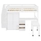 preview thumbnail 5 of 25, Full Size Loft Bed with Stairs, Bookshelf, Desk & Wardrobe - Space-Saving Multifunctional Furniture for Kids & Teens-White