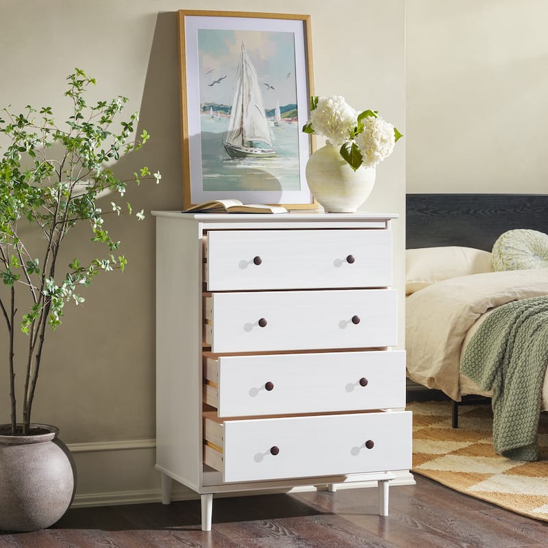 Walker Edison Bullrushes 4-drawer Solid Wood Chest