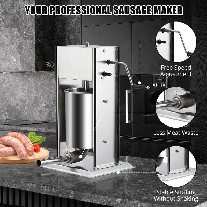 Manual Sausage Stuffer with 5 Stuffing Tubes