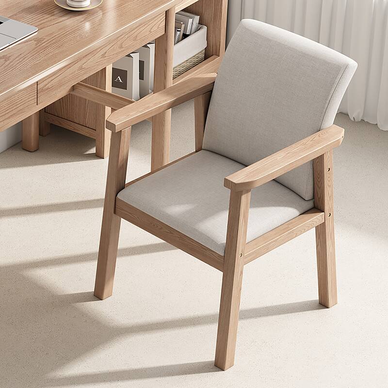 Kids Study Desk with Hutch,Student Writing Desk, Natural,Ash Wood