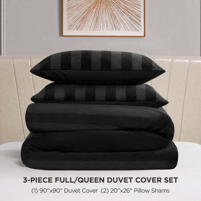 Juicy Couture Jenny Velour Striped Jacquard Duvet Sets