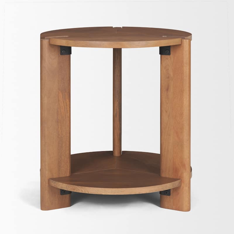 Hisako Mid Brown Open Round Accent Table