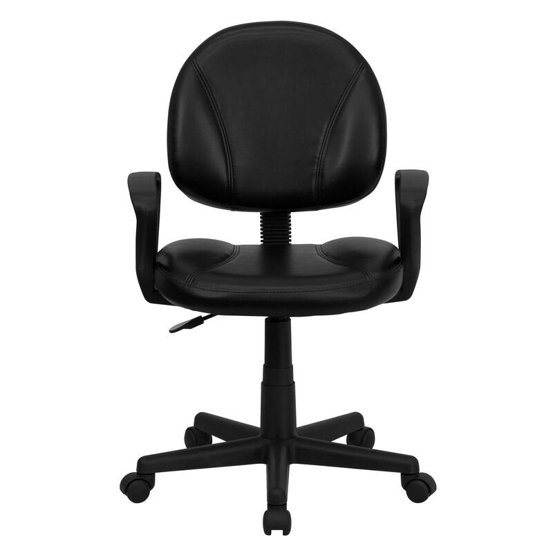 Mid-Back LeatherSoft Swivel Ergonomic Task Office Adjustable Chair w/ Arms