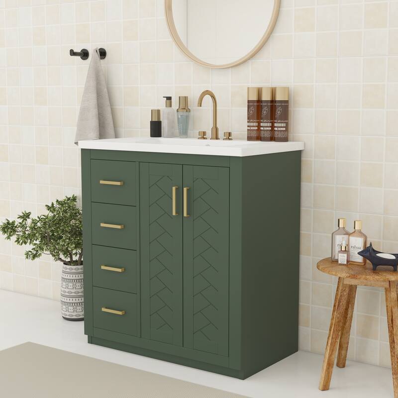 30" Bathroom Vanity with Ceramic Sink