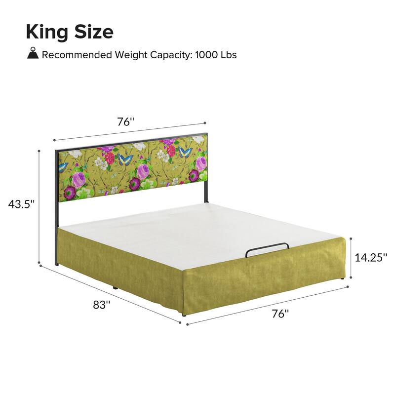 Oliver Modern Washable Slipcover Bed Upholstered Metal by HULALA HOME