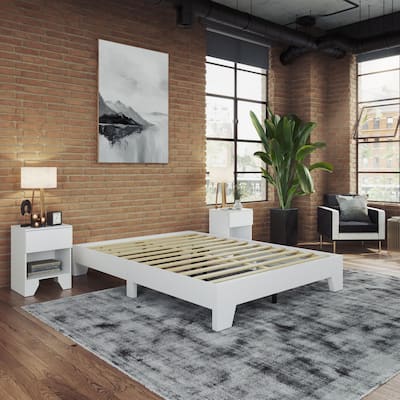 Boyd Sleep Lugano Wood Platform Bed Frame, Modern No Headboard Design, Easy Assembly