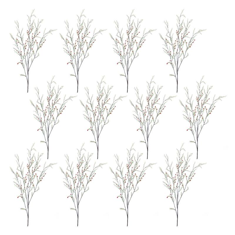 12 Piece Set Pine with Bell Artificial Christmas Branches 47"