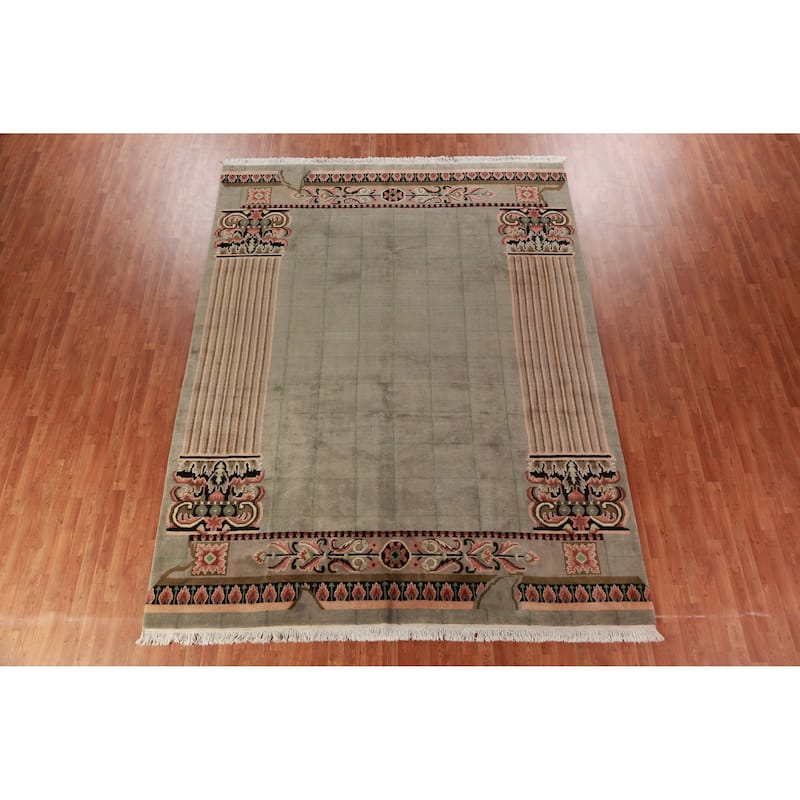 Nepalese Oriental Area Rug Hand-Knotted Wool Carpet - 9'0"x 11'7"